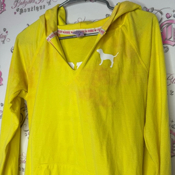 Victoria secret pink sweater pullover your place or mine yellow white pink 2 way - Picture 14 of 15